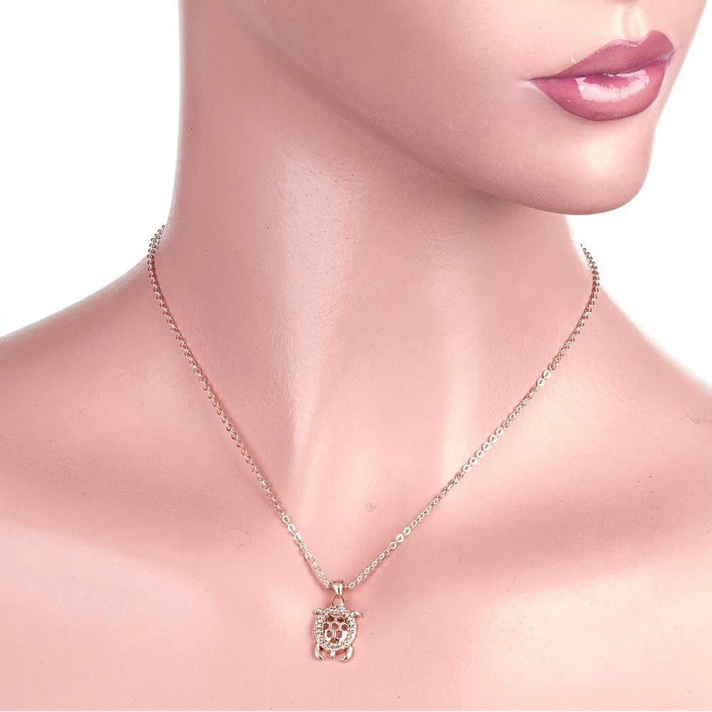 Toptan Rose Renk Zirkon Beyaz Taş Kaplumbağa Zarif Kadın Kolye - 1056 4 Toptan Rose Renk Zirkon Beyaz Taş Kaplumbağa Zarif Kadın Kolye - 1056 - Görsel 2