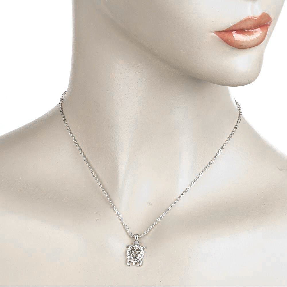 Toptan Gümüş Renk Zirkon Beyaz Taş Kaplumbağa Zarif Kadın Kolye - 1055 4 Toptan Gümüş Renk Zirkon Beyaz Taş Kaplumbağa Zarif Kadın Kolye - 1055 - Görsel 2