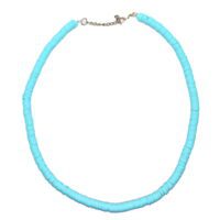 Toptan Turkuaz Renk Fimo Boncuk Kolye - 1176