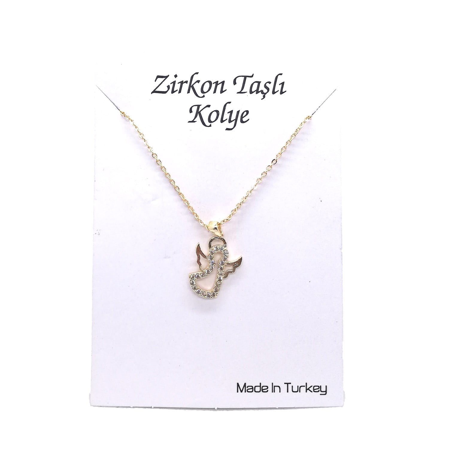 Toptan Altın Renk Zirkon Melek Kolye - 1131 4 Toptan Altın Renk Zirkon Melek Kolye - 1131 - Görsel 2