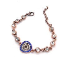 Toptan Antik Bakır Renk Üçgen Göz  Su Yolu Bileklik - 1147