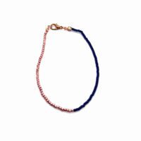 Toptan Altın Renk Mavi Boncuk Halhal  - 1198