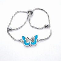 Toptan Gümüş Renk Yeşil Mineli Zirkon Taşlı Kelebek Asansör Bileklik - 1101