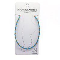 Alternative view of Toptan Altın Renk Mavi  Boru Boncuk Halhal  - 1189