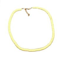 Toptan Krem Beyaz Renk Fimo Boncuk Kolye - 1165