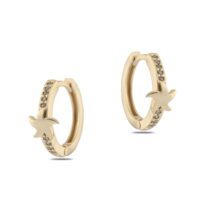 Toptan Altın Renk Zirkon Küpe - 1389