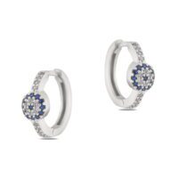 Toptan Gümüş Renk Zirkon Küpe - 1372