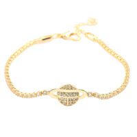 Toptan Altın Renk Zirkon Bileklik - 1311