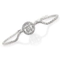 Alternative view of Toptan Gümüş Renk Zirkon Bileklik - 1302