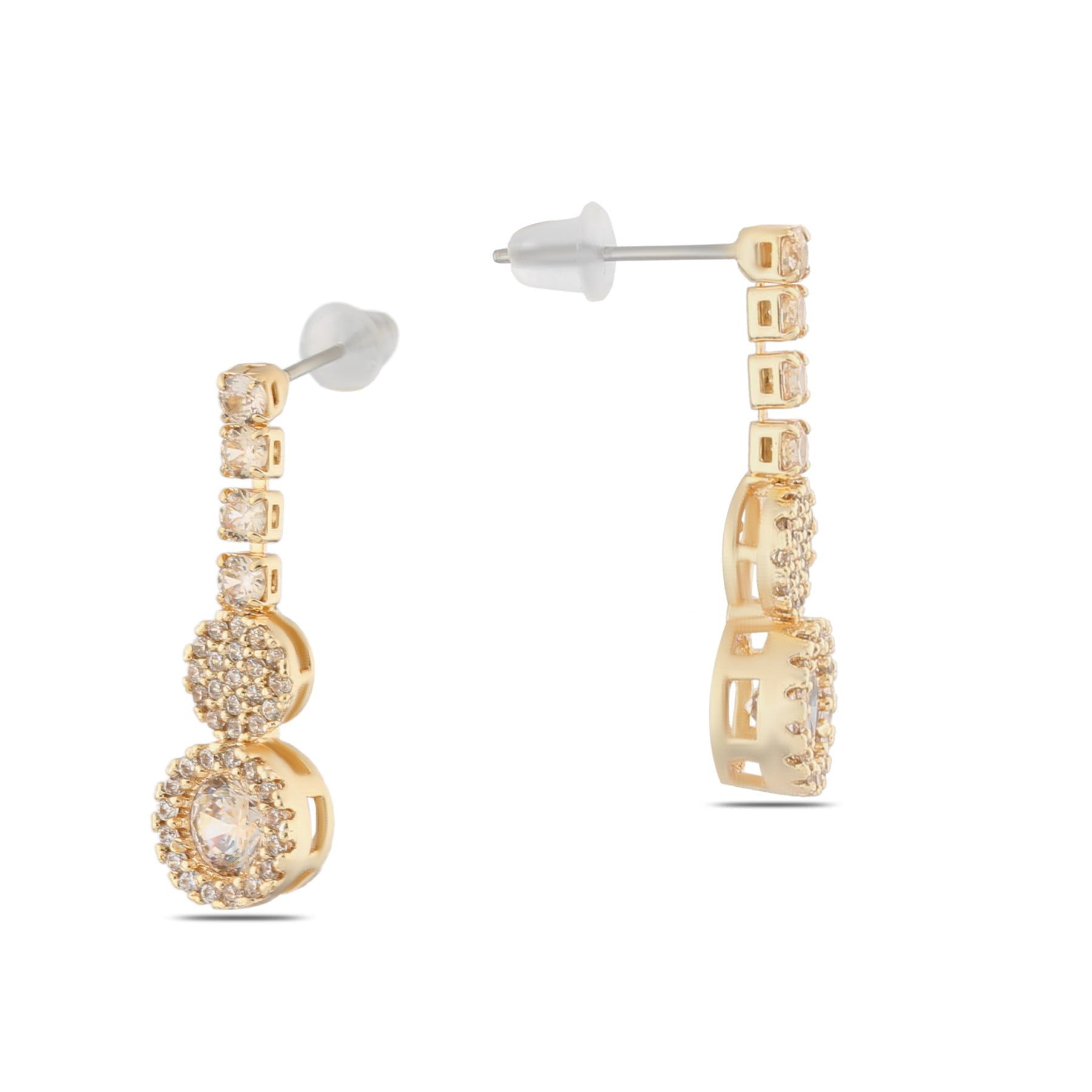 Toptan Altın Renk Menğeç Zirkon Küpe - 1248 4 Toptan Altın Renk Menğeç Zirkon Küpe - 1248 - Görsel 2