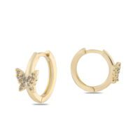 Alternative view of Toptan Altın Renk Zirkon Küpe - 1373