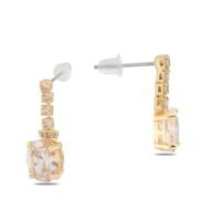 Alternative view of Toptan Altın Renk Çivi Zirkon Küpe - 1266