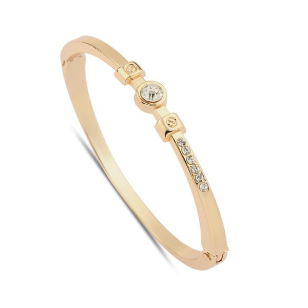 Toptan Altın Renk Büyük Taşlı Kelepçe Bileklik 759