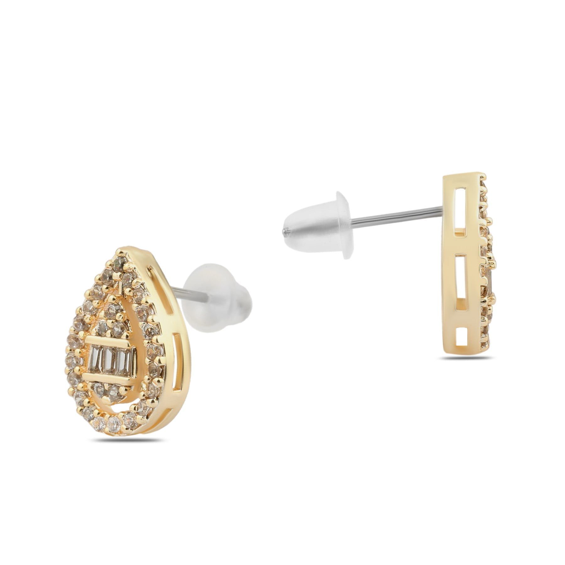 Toptan Altın Renk Zirkon Küpe - 1363 4 Toptan Altın Renk Zirkon Küpe - 1363 - Görsel 2