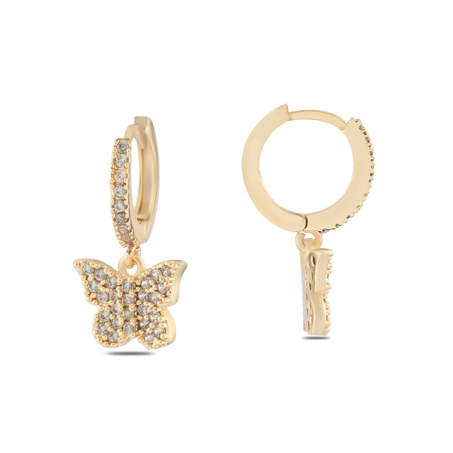 Toptan Altın Renk Mengeç Sallantılı Zirkon Küpe - 1339 4 Toptan Altın Renk Mengeç Sallantılı Zirkon Küpe - 1339 - Görsel 2