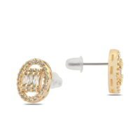 Alternative view of Toptan Altın Renk Çivi Zirkon Küpe - 1264