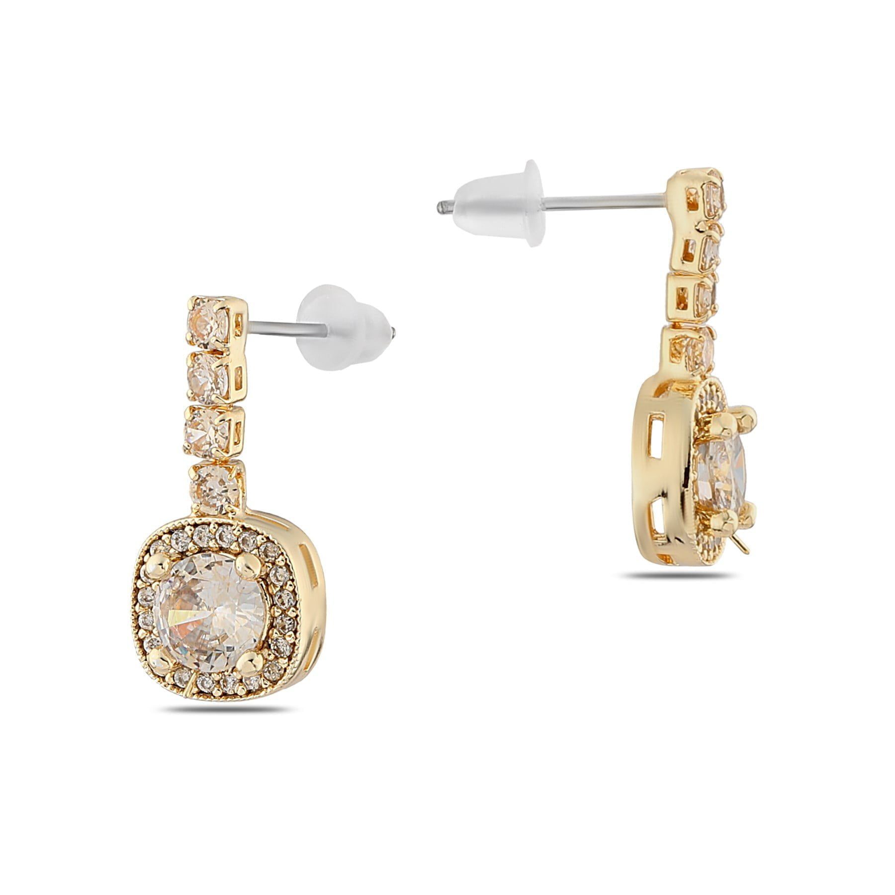 Toptan Altın Renk Menğeç Zirkon Küpe - 1242 4 Toptan Altın Renk Menğeç Zirkon Küpe - 1242 - Görsel 2