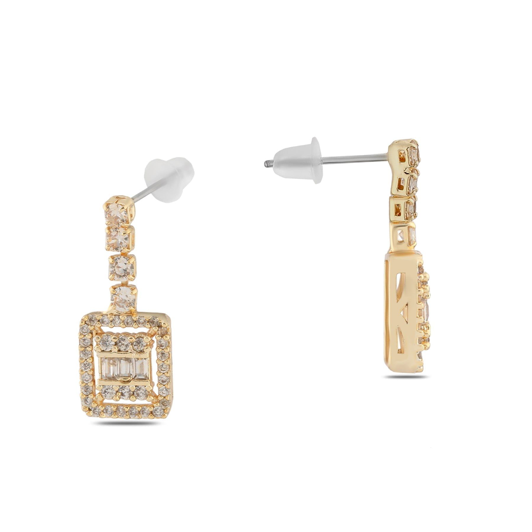 Toptan Altın Renk Şerit Sallantılı Çivili Zirkon Küpe - 1323 4 Toptan Altın Renk Şerit Sallantılı Çivili Zirkon Küpe - 1323 - Görsel 2