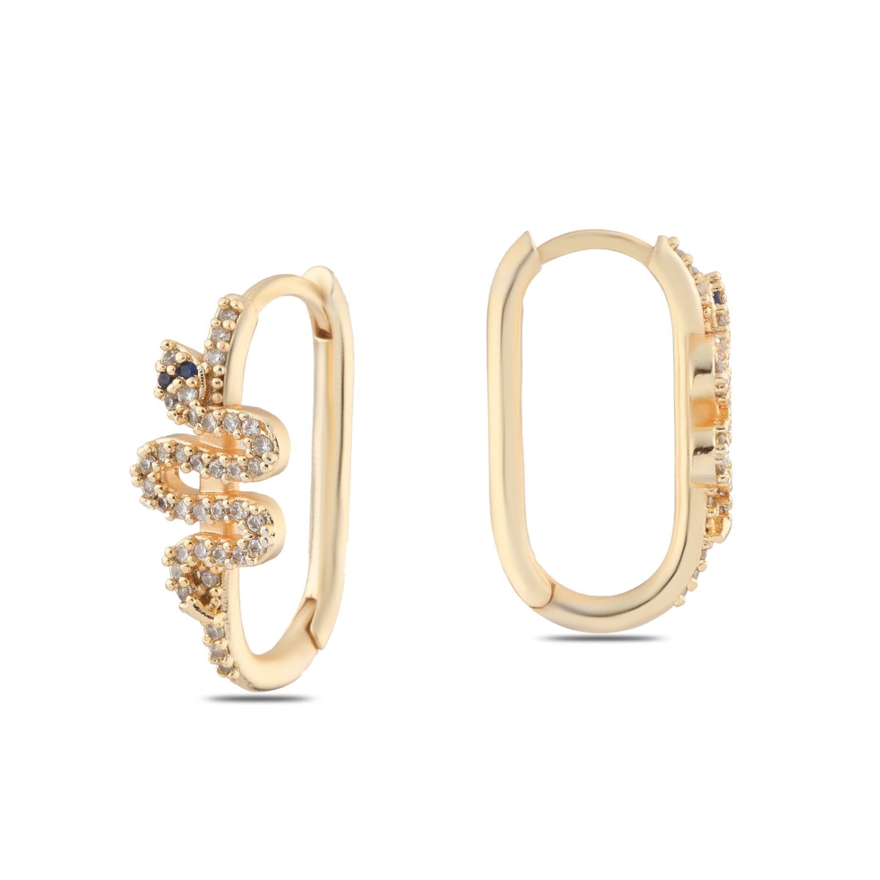 Toptan Altın Renk Mengeç Zirkon Küpe - 1252 4 Toptan Altın Renk Mengeç Zirkon Küpe - 1252 - Görsel 2