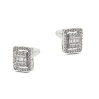 Toptan Gümüş Renk Zirkon Küpe - 1388