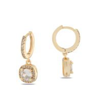 Alternative view of Toptan Altın Renk Mengeç Sallantılı Zirkon Küpe - 1337