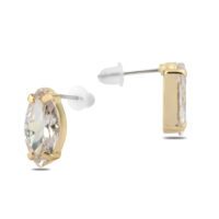 Alternative view of Toptan Altın Renk Çivi Zirkon Küpe - 1270