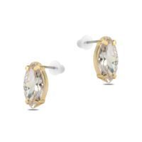 Toptan Altın Renk Çivi Zirkon Küpe - 1270