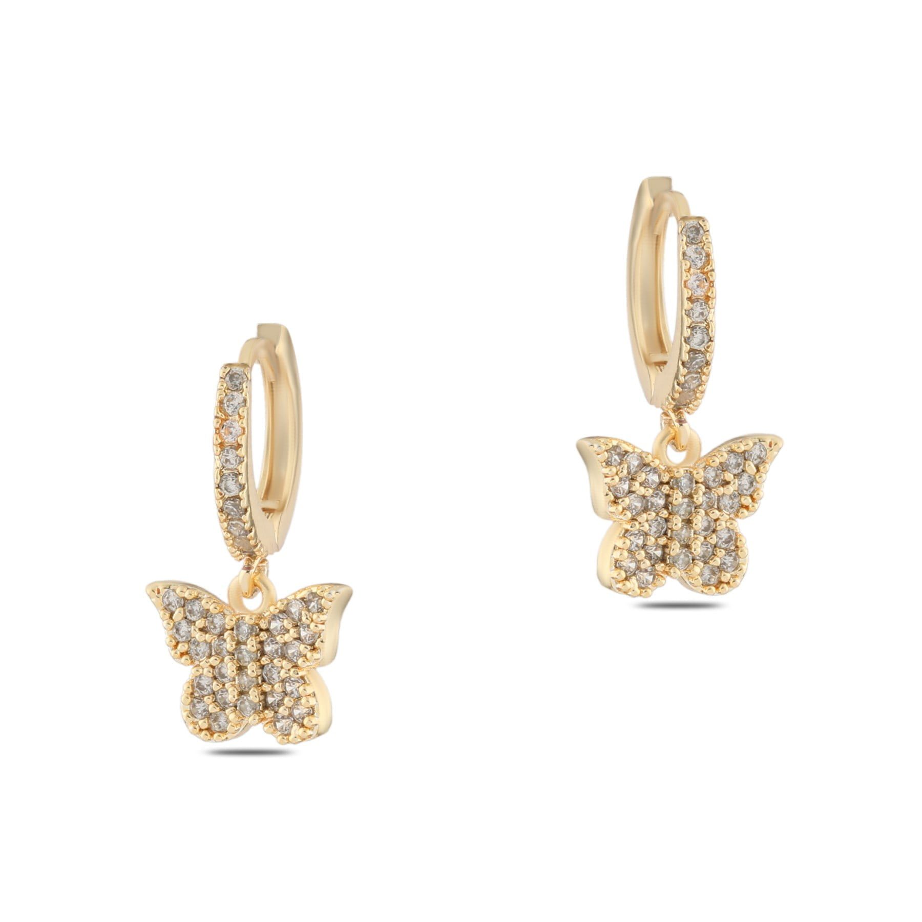 Toptan Altın Renk Mengeç Sallantılı Zirkon Küpe - 1339 3 Toptan Altın Renk Mengeç Sallantılı Zirkon Küpe - 1339