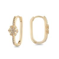 Alternative view of Toptan Altın Renk Zirkon Küpe - 1385