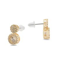 Alternative view of Toptan Altın Renk Zirkon Küpe - 1383