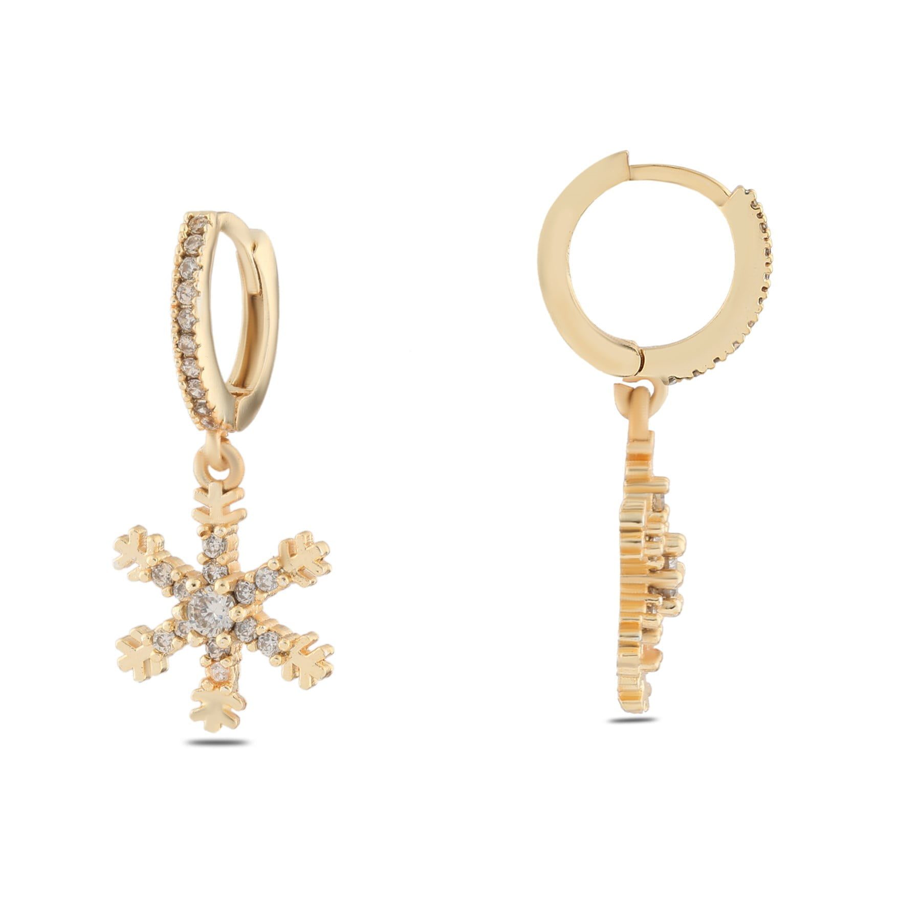 Toptan Altın Renk Mengeç Sallantılı Zirkon Küpe - 1345 4 Toptan Altın Renk Mengeç Sallantılı Zirkon Küpe - 1345 - Görsel 2