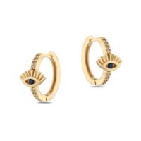 Toptan Altın Renk Zirkon Küpe - 1379