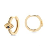 Alternative view of Toptan Altın Renk Zirkon Küpe - 1379