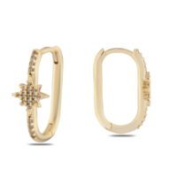 Alternative view of Toptan Altın Renk Zirkon Küpe - 1381