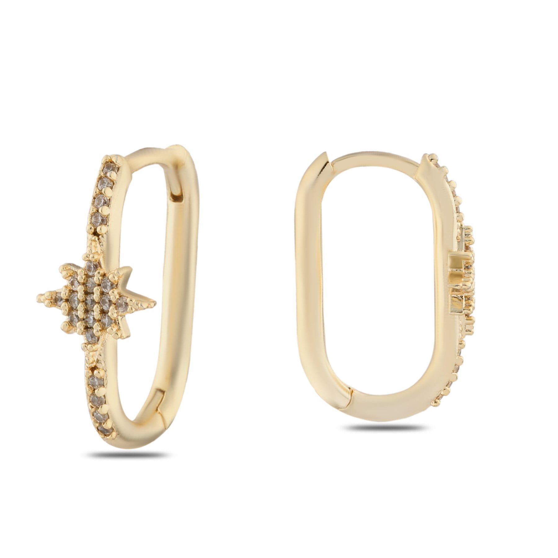 Toptan Altın Renk Zirkon Küpe - 1381 4 Toptan Altın Renk Zirkon Küpe - 1381 - Görsel 2