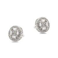 Toptan Gümüş Renk Zirkon Küpe - 1394