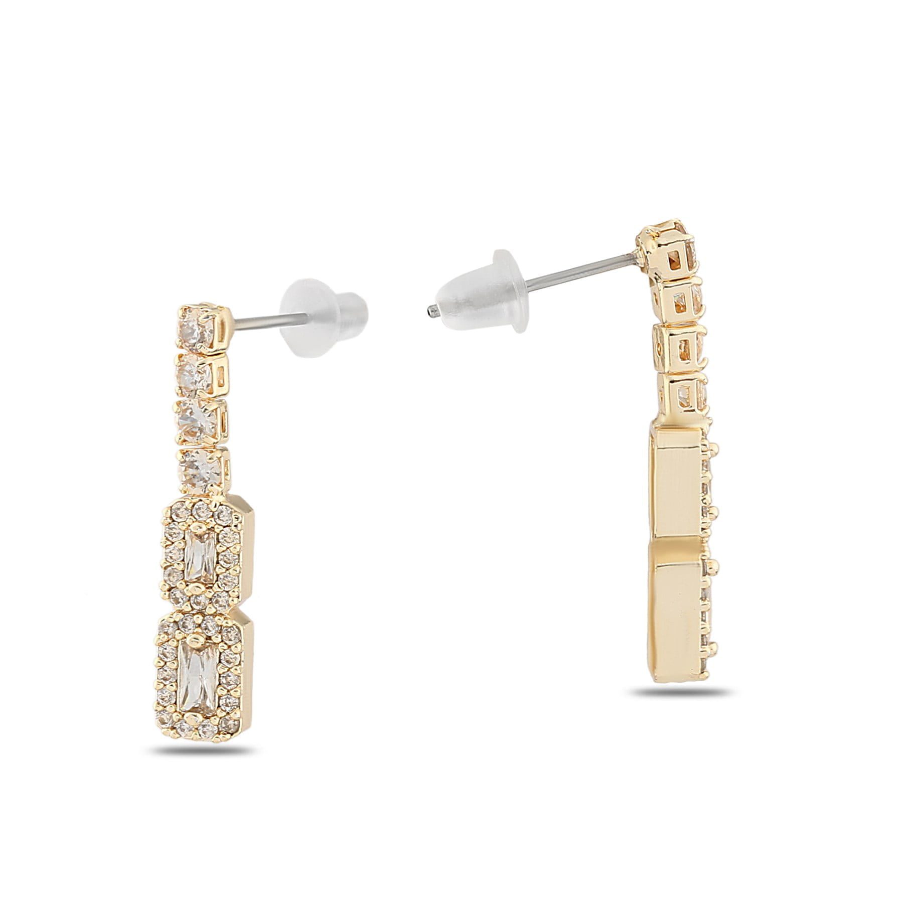 Toptan Altın Renk Şerit Sallantılı Çivili Zirkon Küpe - 1317 4 Toptan Altın Renk Şerit Sallantılı Çivili Zirkon Küpe - 1317 - Görsel 2