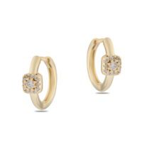 Toptan Altın Renk Zirkon Küpe - 1375