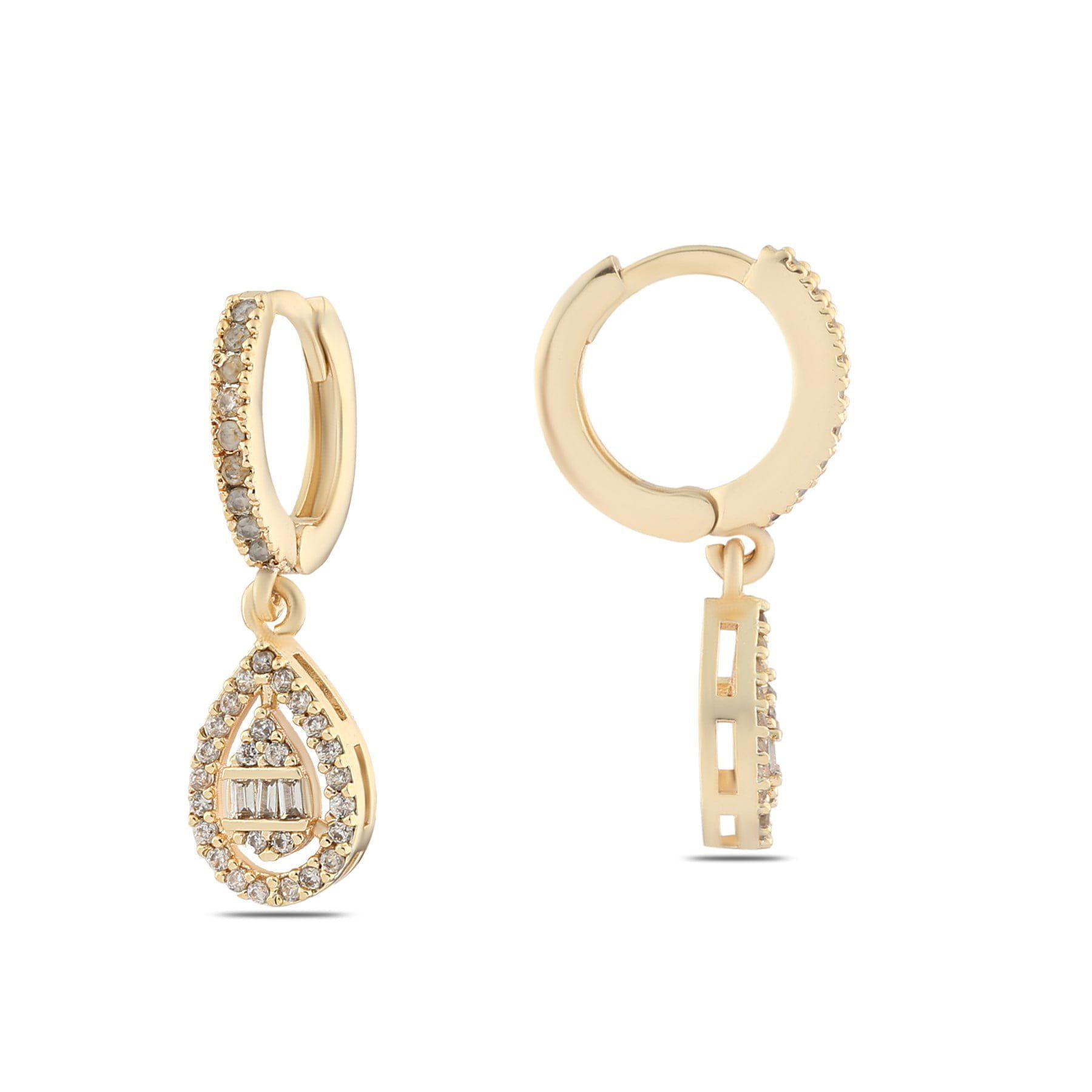 Toptan Altın Renk Mengeç Zirkon Küpe - 1254 4 Toptan Altın Renk Mengeç Zirkon Küpe - 1254 - Görsel 2