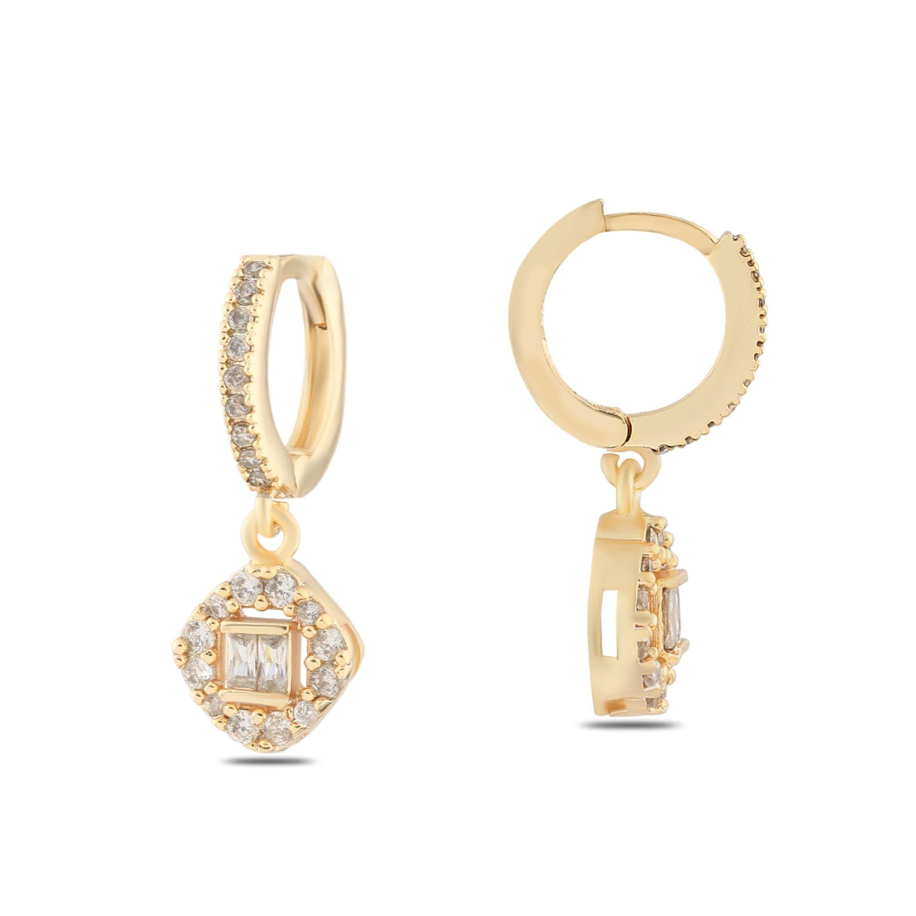 Toptan Altın Renk Mengeç Sallantılı Zirkon Küpe - 1359 4 Toptan Altın Renk Mengeç Sallantılı Zirkon Küpe - 1359 - Görsel 2