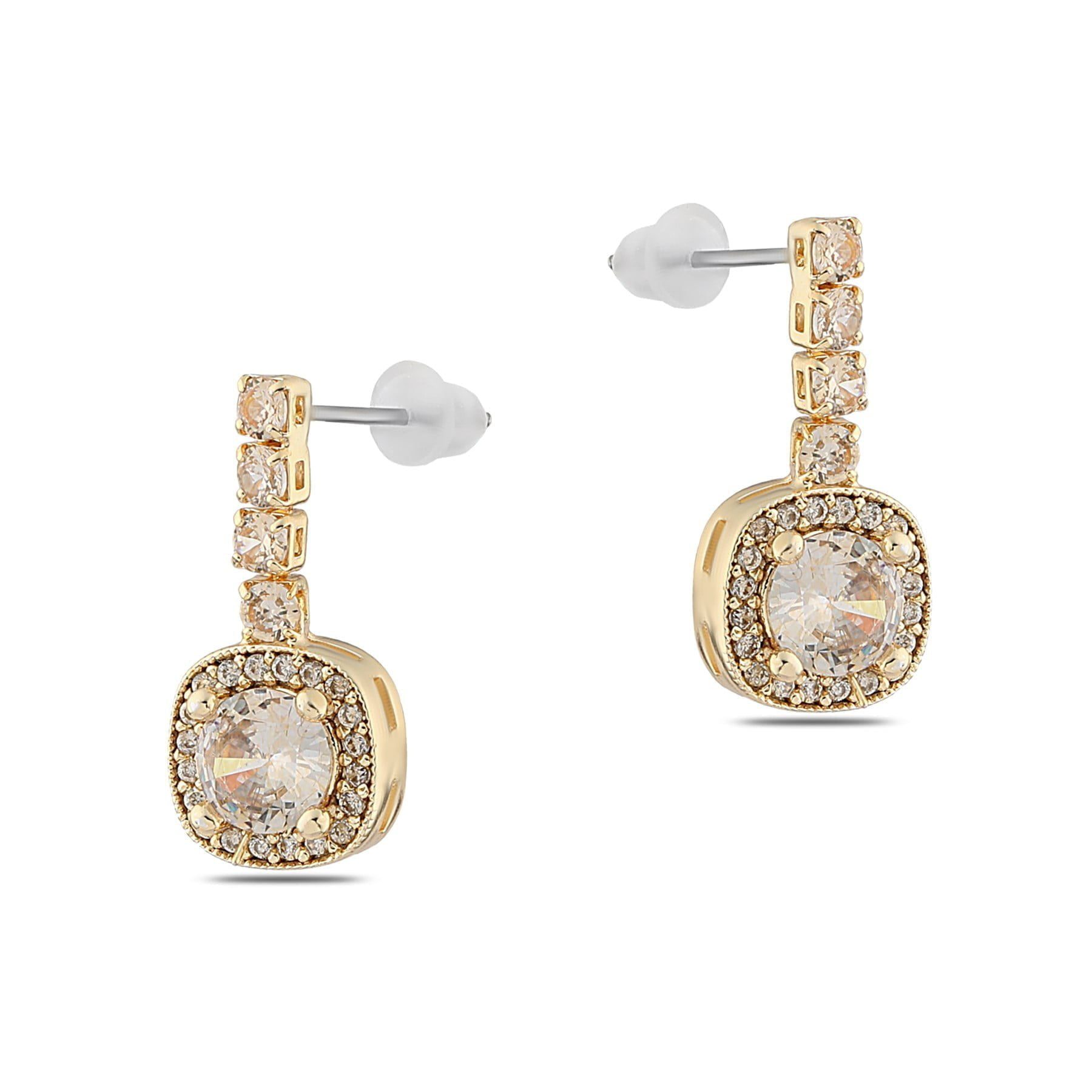 Toptan Altın Renk Menğeç Zirkon Küpe - 1242 3 Toptan Altın Renk Menğeç Zirkon Küpe - 1242