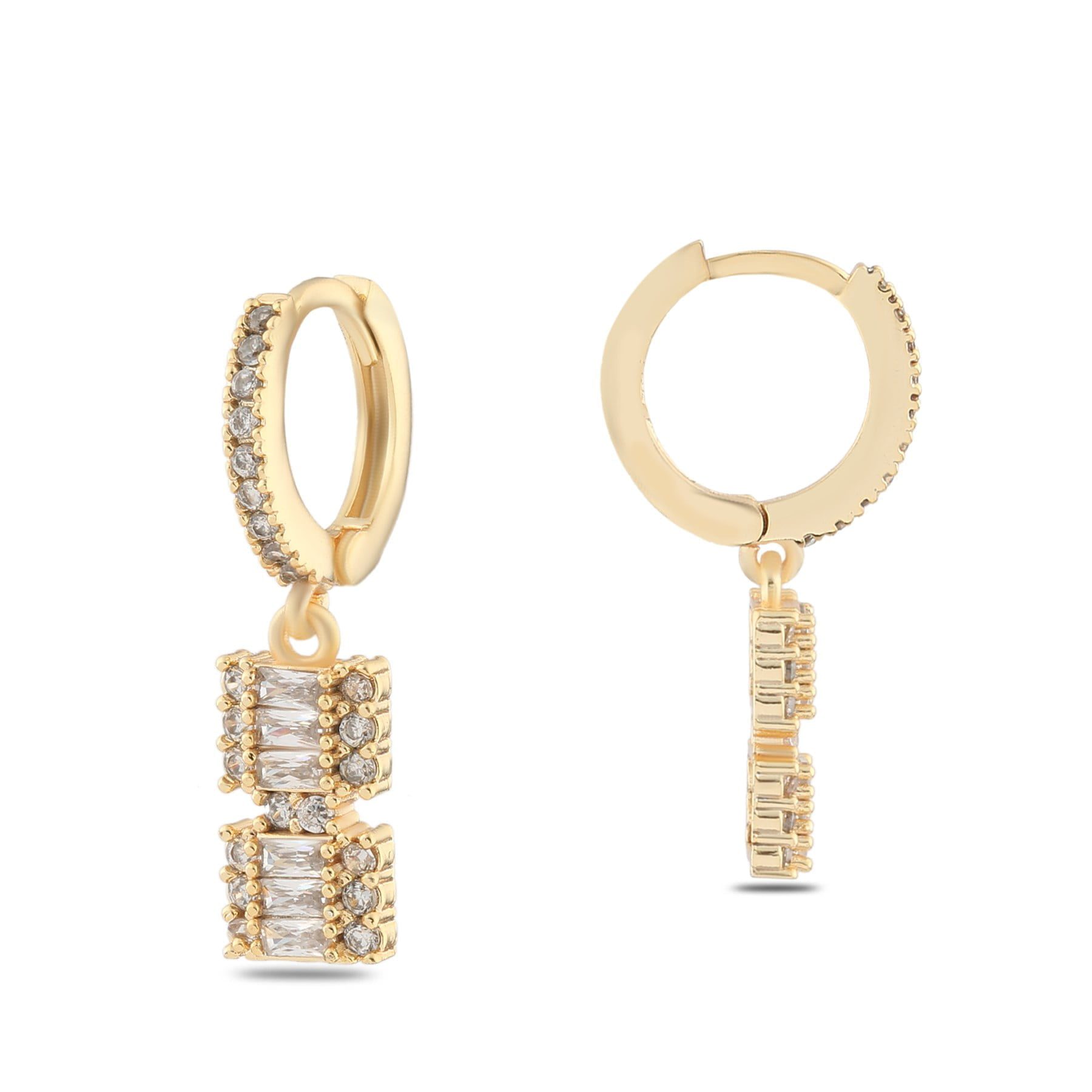 Toptan Altın Renk Mengeç Sallantılı Zirkon Küpe - 1341 4 Toptan Altın Renk Mengeç Sallantılı Zirkon Küpe - 1341 - Görsel 2