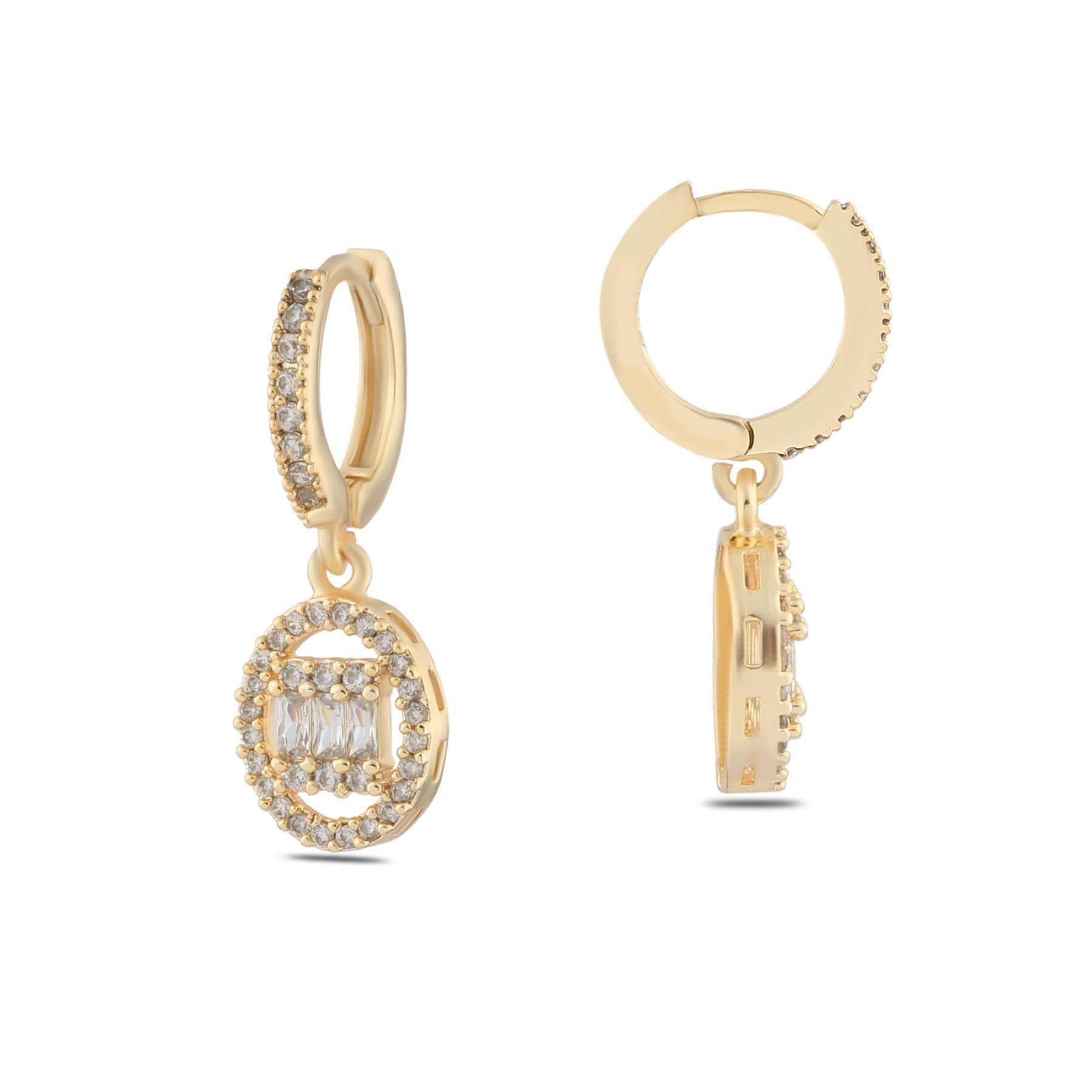 Toptan Altın Renk Mengeç Sallantılı Zirkon Küpe - 1331 4 Toptan Altın Renk Mengeç Sallantılı Zirkon Küpe - 1331 - Görsel 2