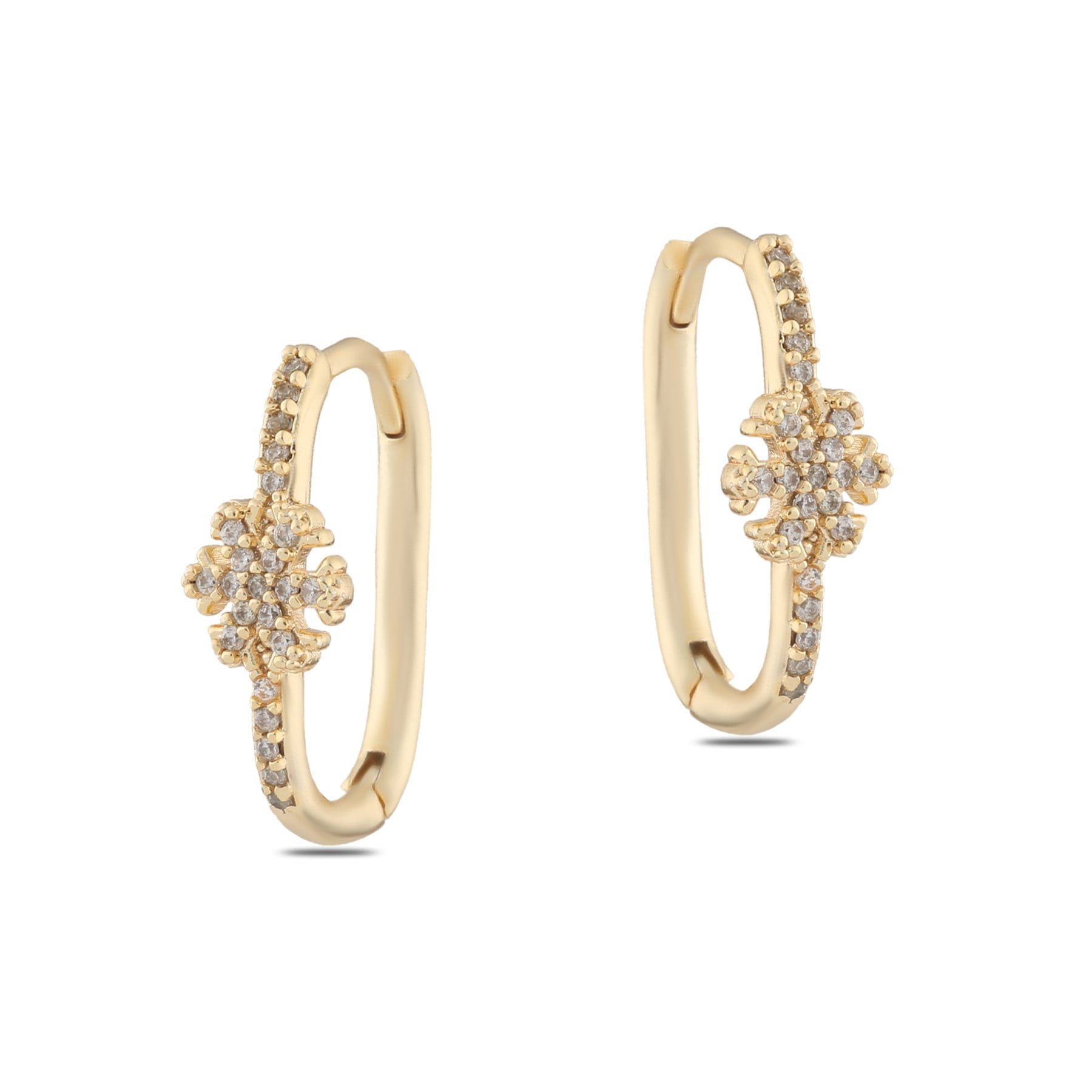 Toptan Altın Renk Zirkon Küpe - 1385 3 Toptan Altın Renk Zirkon Küpe - 1385