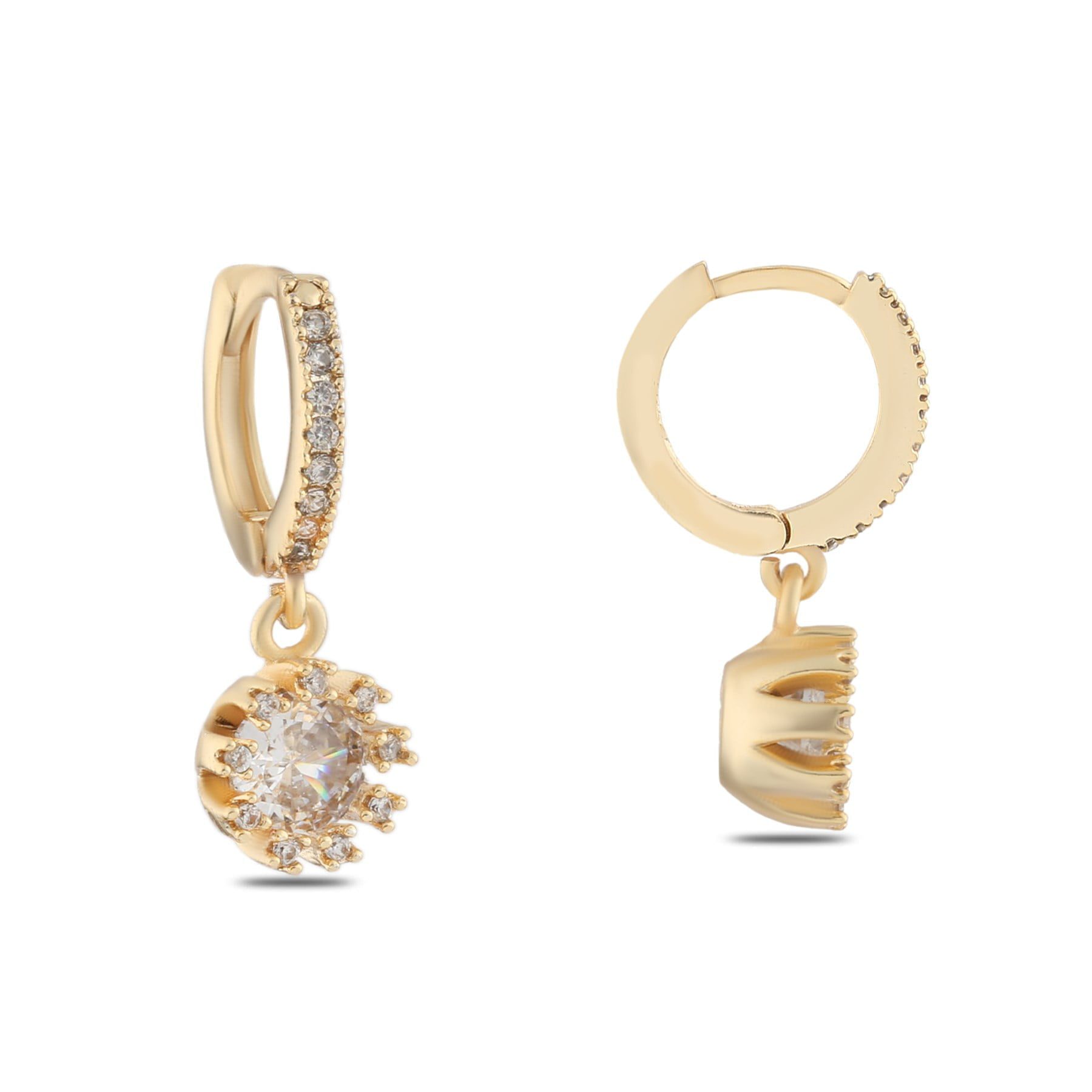 Toptan Altın Renk Mengeç Sallantılı Zirkon Küpe - 1353 4 Toptan Altın Renk Mengeç Sallantılı Zirkon Küpe - 1353 - Görsel 2