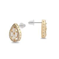 Alternative view of Toptan Altın Renk Zirkon Küpe - 1397