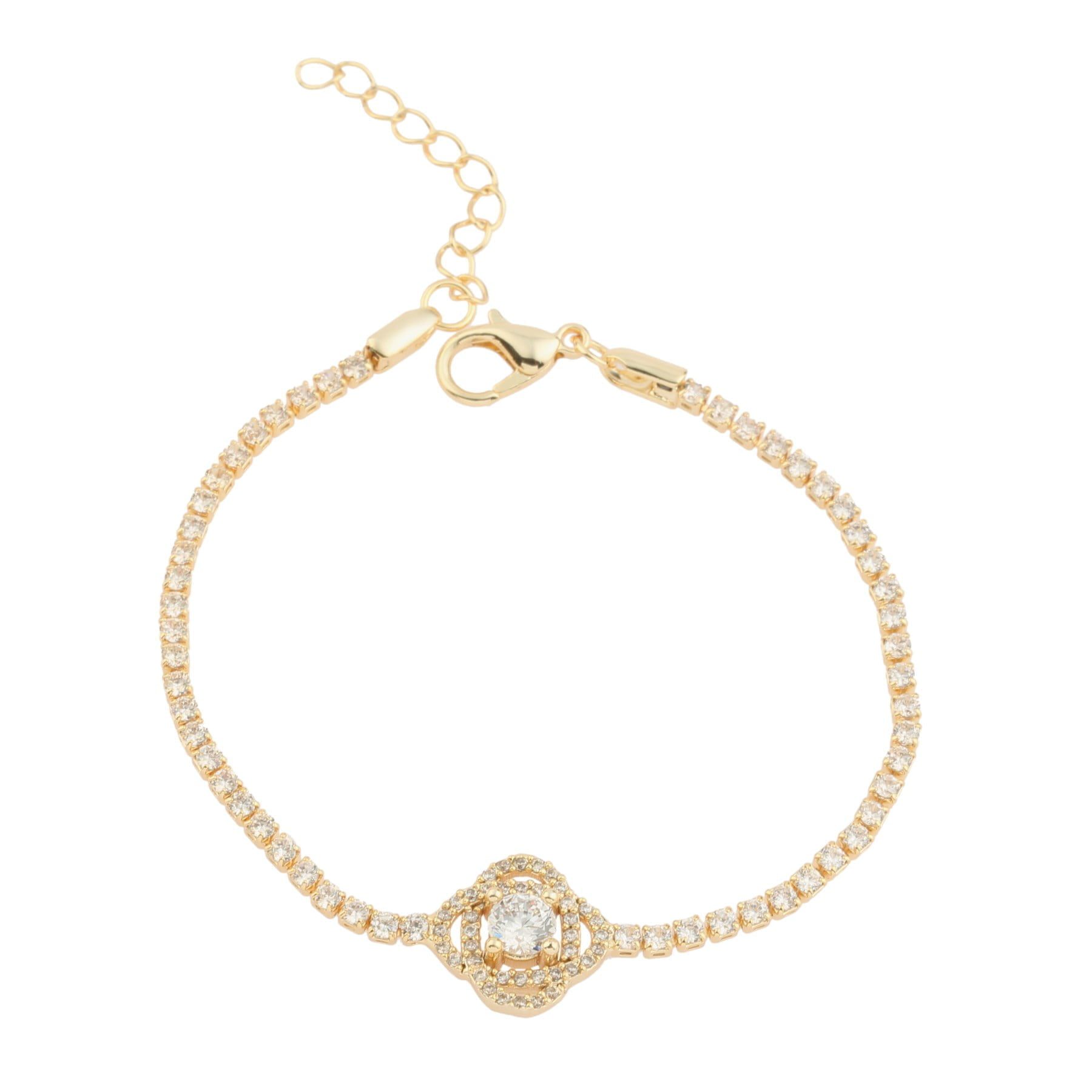 Toptan Altın Renk Zirkon Bileklik - 1309 3 Toptan Altın Renk Zirkon Bileklik - 1309