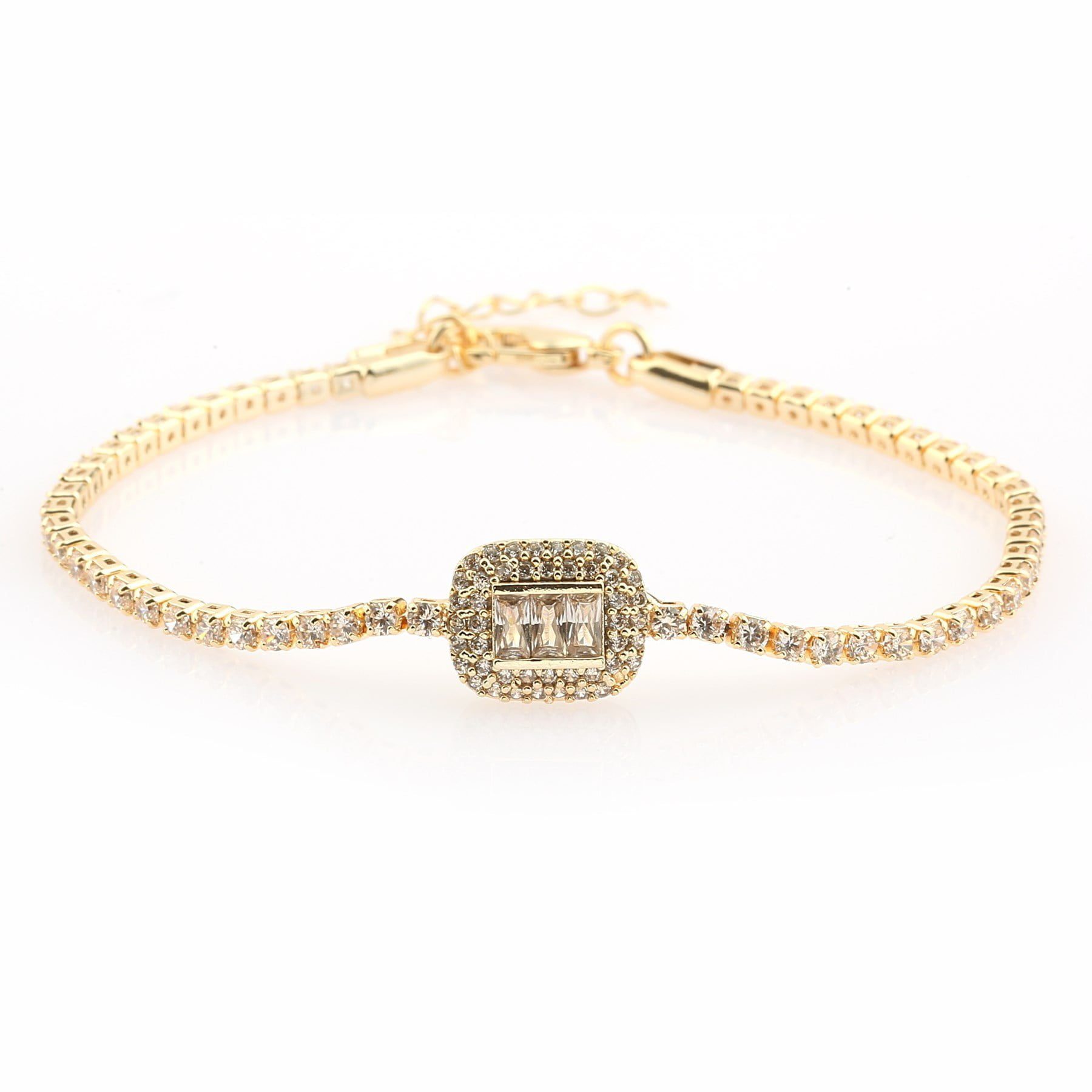 Toptan Altın Renk Zirkon Bileklik - 1289 3 Toptan Altın Renk Zirkon Bileklik - 1289