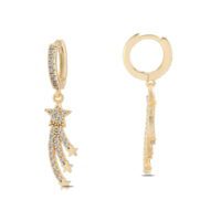 Alternative view of Toptan Altın Renk Mengeç  Zirkon Küpe - 1268