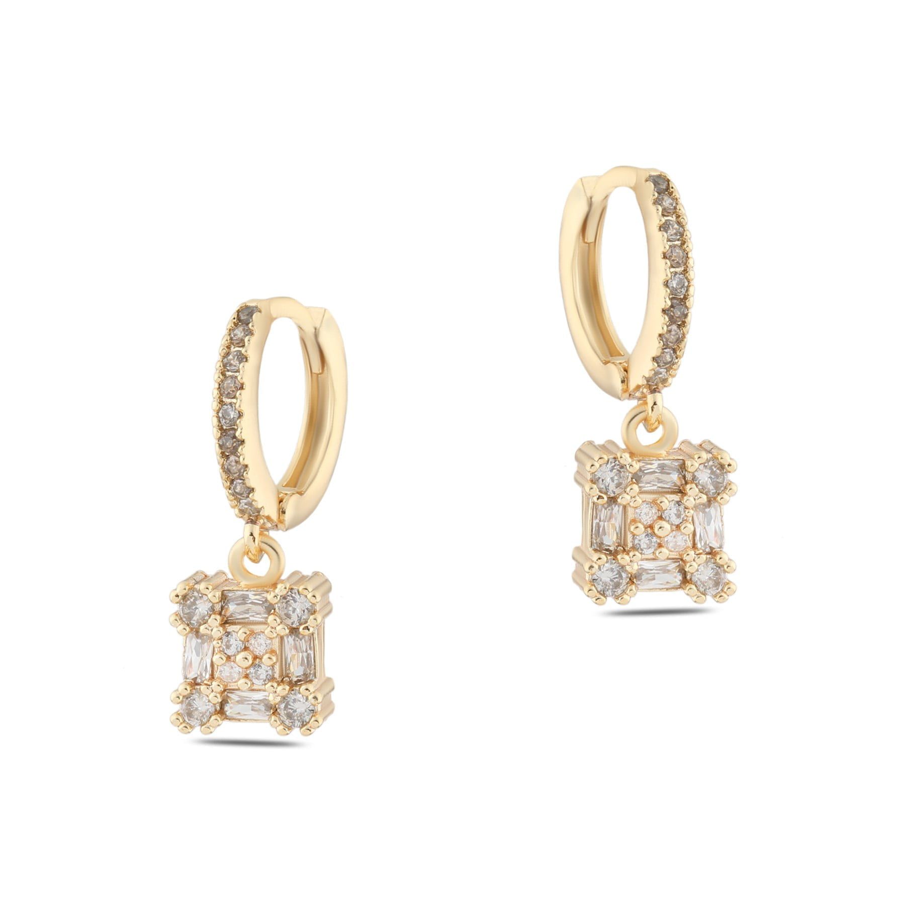 Toptan Altın Renk Mengeç Sallantılı Zirkon Küpe - 1343 3 Toptan Altın Renk Mengeç Sallantılı Zirkon Küpe - 1343